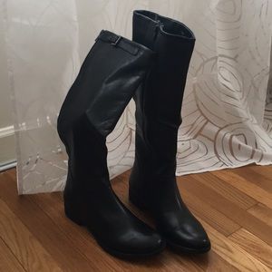 Black leather boots